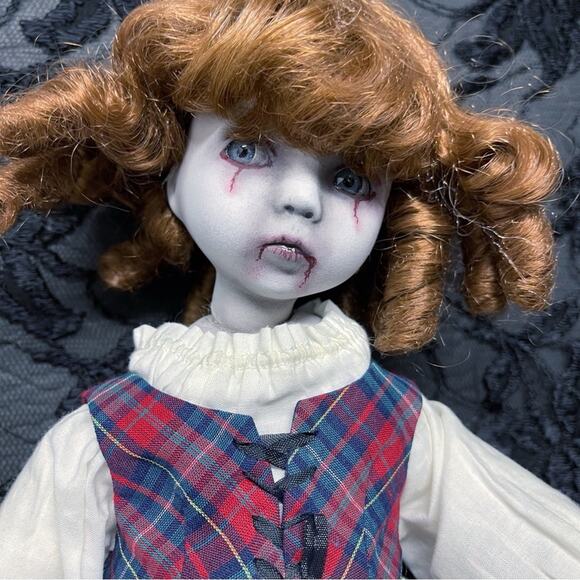 OOAK Creepy Odd 14” Little Red Riding Hood Scary Halloween Horror Art Doll - Picture 10 of 13